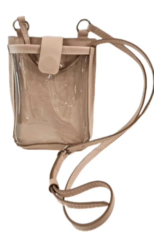 AG Mobile Luxury Leather Clear Front Ajustable Crossbody Strip